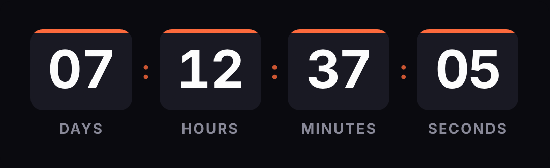 Preview of a countdown GIF with days, hours, minutes and seconds
